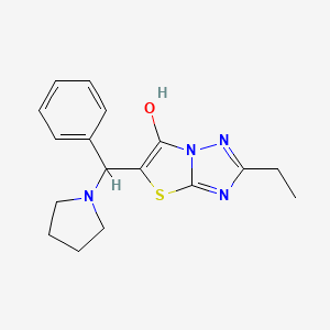 molecular formula C17H20N4OS B2550405 2-Ethyl-5-(phenyl(pyrrolidin-1-yl)methyl)thiazolo[3,2-b][1,2,4]triazol-6-ol CAS No. 898361-21-2