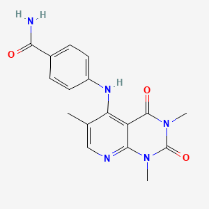 4-((1,3,6-Trimethyl-2,4-dioxo-1,2,3,4-tetrahydropyrido[2,3-d]pyrimidin-5-yl)amino)benzamide