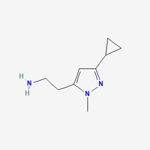 molecular formula C9H15N3 B2550410 2-(3-Cyclopropyl-1-methylpyrazol-5-yl)ethylamine CAS No. 1328640-49-8
