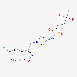 N-[1-[(5-Chloro-1,2-benzoxazol-3-yl)methyl]azetidin-3-yl]-3,3,3-trifluoro-N-methylpropane-1-sulfonamide