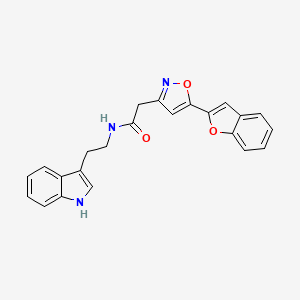 molecular formula C23H19N3O3 B2550412 N-(2-(1H-indol-3-yl)ethyl)-2-(5-(benzofuran-2-yl)isoxazol-3-yl)acetamide CAS No. 1105205-83-1