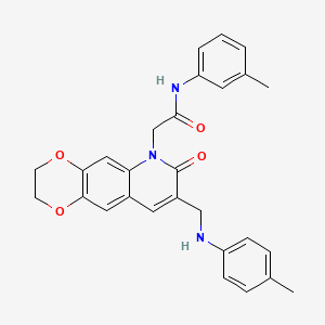 N-(3-methylphenyl)-2-(8-{[(4-methylphenyl)amino]methyl}-7-oxo-2H,3H,6H,7H-[1,4]dioxino[2,3-g]quinolin-6-yl)acetamide