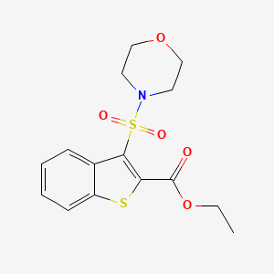 molecular formula C15H17NO5S2 B2550415 Ethyl 3-(morpholin-4-ylsulfonyl)-1-benzothiophene-2-carboxylate CAS No. 941962-21-6