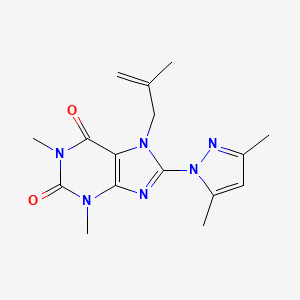 8-(3,5-dimethyl-1H-pyrazol-1-yl)-1,3-dimethyl-7-(2-methylprop-2-en-1-yl)-2,3,6,7-tetrahydro-1H-purine-2,6-dione