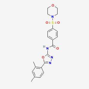 molecular formula C21H22N4O5S B2550424 N-(5-(2,4-dimethylphenyl)-1,3,4-oxadiazol-2-yl)-4-(morpholinosulfonyl)benzamide CAS No. 891144-68-6