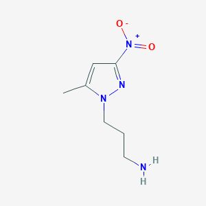 molecular formula C7H12N4O2 B2550427 3-(5-methyl-3-nitro-1H-pyrazol-1-yl)propan-1-amine CAS No. 1006950-61-3; 1417566-87-0