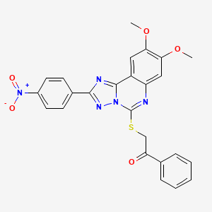 2-{[8,9-Dimethoxy-2-(4-nitrophenyl)-[1,2,4]triazolo[1,5-c]quinazolin-5-yl]sulfanyl}-1-phenylethan-1-one