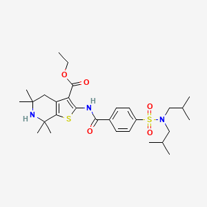 ethyl 2-(4-(N,N-diisobutylsulfamoyl)benzamido)-5,5,7,7-tetramethyl-4,5,6,7-tetrahydrothieno[2,3-c]pyridine-3-carboxylate