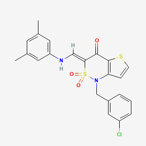 molecular formula C22H19ClN2O3S2 B2550434 (Z)-1-(3-氯苄基)-3-(((3,5-二甲苯基)氨基)亚甲基)-1H-噻吩并[3,2-c][1,2]噻嗪-4(3H)-酮 2,2-二氧化物 CAS No. 892298-23-6