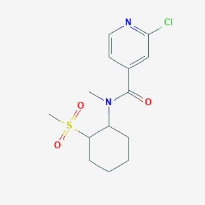 molecular formula C14H19ClN2O3S B2550435 2-氯-N-甲基-N-(2-甲基磺酰基环己基)吡啶-4-甲酰胺 CAS No. 1436026-20-8