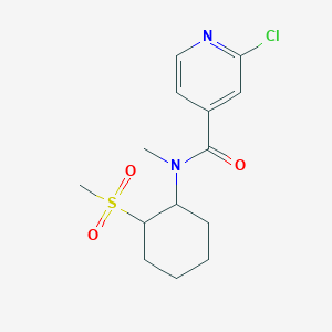 molecular formula C14H19ClN2O3S B2550435 2-Chloro-N-methyl-N-(2-methylsulfonylcyclohexyl)pyridine-4-carboxamide CAS No. 1436026-20-8