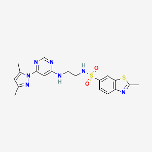 N-(2-((6-(3,5-dimethyl-1H-pyrazol-1-yl)pyrimidin-4-yl)amino)ethyl)-2-methylbenzo[d]thiazole-6-sulfonamide