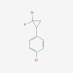 molecular formula C9H7Br2F B2550439 1-Bromo-4-(2-bromo-2-fluorocyclopropyl)benzene CAS No. 2089385-20-4