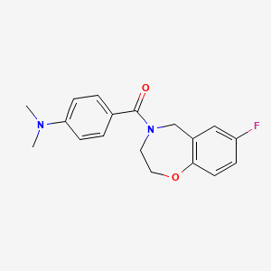 molecular formula C18H19FN2O2 B2550448 (4-(dimethylamino)phenyl)(7-fluoro-2,3-dihydrobenzo[f][1,4]oxazepin-4(5H)-yl)methanone CAS No. 2034306-29-9