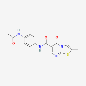 molecular formula C16H14N4O3S B2550453 N-(4-acetamidophenyl)-2-methyl-5-oxo-5H-thiazolo[3,2-a]pyrimidine-6-carboxamide CAS No. 896342-72-6