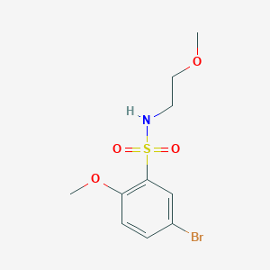 molecular formula C10H14BrNO4S B255046 5-bromo-2-methoxy-N-(2-methoxyethyl)benzenesulfonamide 