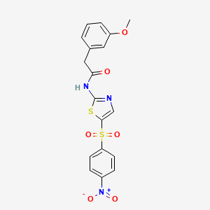 2-(3-methoxyphenyl)-N-(5-((4-nitrophenyl)sulfonyl)thiazol-2-yl)acetamide
