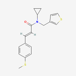 molecular formula C18H19NOS2 B2550467 (E)-N-cyclopropyl-3-(4-(methylthio)phenyl)-N-(thiophen-3-ylmethyl)acrylamide CAS No. 1798402-07-9