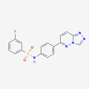 molecular formula C17H12FN5O2S B2550470 3-fluoro-N-[4-([1,2,4]triazolo[4,3-b]pyridazin-6-yl)phenyl]benzenesulfonamide CAS No. 894069-39-7