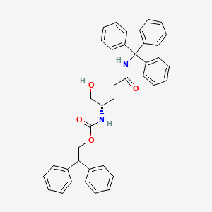 molecular formula C39H36N2O4 B2550472 (S)-2-(9H-Fluorene-9-ylmethoxycarbonylamino)-5-oxo-5-(tritylamino)-1-pentanol CAS No. 885498-86-2