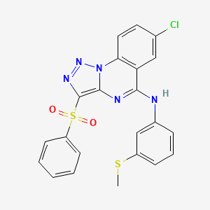 7-chloro-N-(3-(methylthio)phenyl)-3-(phenylsulfonyl)-[1,2,3]triazolo[1,5-a]quinazolin-5-amine