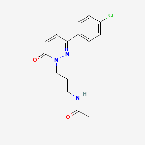 molecular formula C16H18ClN3O2 B2550477 N-(3-(3-(4-chlorophenyl)-6-oxopyridazin-1(6H)-yl)propyl)propionamide CAS No. 1021120-45-5