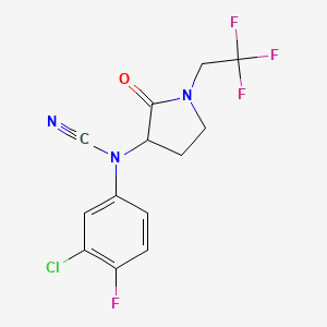 [(3-Chloro-4-fluorophenyl)[2-oxo-1-(2,2,2-trifluoroethyl)pyrrolidin-3-yl]amino]formonitrile