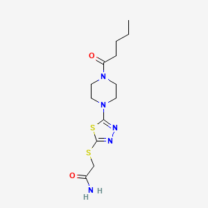 2-((5-(4-Pentanoylpiperazin-1-yl)-1,3,4-thiadiazol-2-yl)thio)acetamide