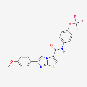 molecular formula C20H14F3N3O3S B2550488 6-(4-methoxyphenyl)-N-(4-(trifluoromethoxy)phenyl)imidazo[2,1-b]thiazole-3-carboxamide CAS No. 1021260-24-1