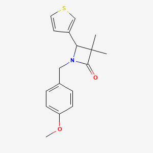 1-[(4-Methoxyphenyl)methyl]-3,3-dimethyl-4-(thiophen-3-yl)azetidin-2-one