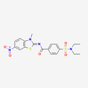 molecular formula C19H20N4O5S2 B2550498 (E)-4-(N,N-diethylsulfamoyl)-N-(3-methyl-6-nitrobenzo[d]thiazol-2(3H)-ylidene)benzamide CAS No. 850910-39-3