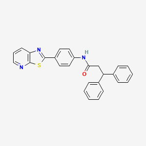 molecular formula C27H21N3OS B2550505 3,3-diphenyl-N-(4-(thiazolo[5,4-b]pyridin-2-yl)phenyl)propanamide CAS No. 863588-88-9