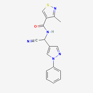 N-[cyano(1-phenyl-1H-pyrazol-4-yl)methyl]-3-methyl-1,2-thiazole-4-carboxamide