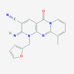 molecular formula C18H13N5O2 B255051 1-(2-furylmethyl)-2-imino-10-methyl-5-oxo-1,5-dihydro-2H-dipyrido[1,2-a:2,3-d]pyrimidine-3-carbonitrile 