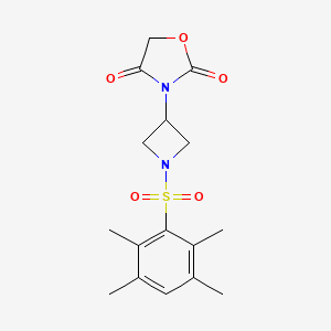 molecular formula C16H20N2O5S B2550510 3-(1-((2,3,5,6-Tetramethylphenyl)sulfonyl)azetidin-3-yl)oxazolidine-2,4-dione CAS No. 2034382-89-1