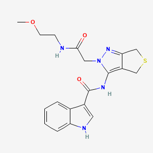 N-(2-(2-((2-methoxyethyl)amino)-2-oxoethyl)-4,6-dihydro-2H-thieno[3,4-c]pyrazol-3-yl)-1H-indole-3-carboxamide