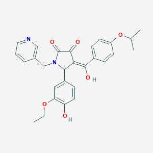 molecular formula C28H28N2O6 B255055 5-(3-ethoxy-4-hydroxyphenyl)-3-hydroxy-4-(4-isopropoxybenzoyl)-1-(3-pyridinylmethyl)-1,5-dihydro-2H-pyrrol-2-one 
