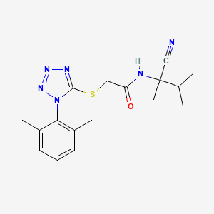 molecular formula C17H22N6OS B2550554 N-(2-cyano-3-methylbutan-2-yl)-2-[1-(2,6-dimethylphenyl)tetrazol-5-yl]sulfanylacetamide CAS No. 1036126-22-3