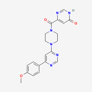 molecular formula C20H20N6O3 B2550555 (6-Hydroxypyrimidin-4-yl)(4-(6-(4-methoxyphenyl)pyrimidin-4-yl)piperazin-1-yl)methanone CAS No. 2034361-61-8