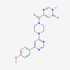 molecular formula C20H20N6O3 B2550555 (6-ヒドロキシピリミジン-4-イル)(4-(6-(4-メトキシフェニル)ピリミジン-4-イル)ピペラジン-1-イル)メタノン CAS No. 2034361-61-8