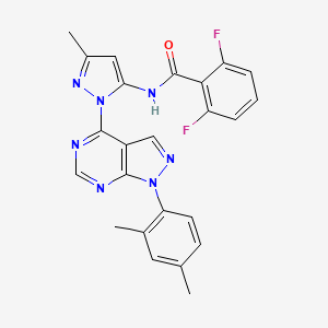 molecular formula C24H19F2N7O B2550560 N-{1-[1-(2,4-dimethylphenyl)-1H-pyrazolo[3,4-d]pyrimidin-4-yl]-3-methyl-1H-pyrazol-5-yl}-2,6-difluorobenzamide CAS No. 1007174-01-7