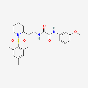N1-(2-(1-(mesitylsulfonyl)piperidin-2-yl)ethyl)-N2-(3-methoxyphenyl)oxalamide