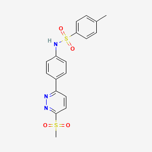 4-methyl-N-[4-(6-methylsulfonylpyridazin-3-yl)phenyl]benzenesulfonamide