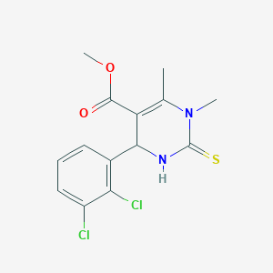 molecular formula C14H14Cl2N2O2S B255057 Methyl 6-(2,3-dichlorophenyl)-3,4-dimethyl-2-sulfanylidene-1,6-dihydropyrimidine-5-carboxylate 