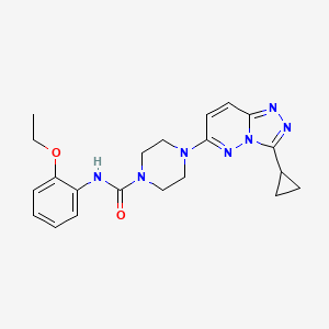 molecular formula C21H25N7O2 B2550579 4-(3-cyclopropyl-[1,2,4]triazolo[4,3-b]pyridazin-6-yl)-N-(2-ethoxyphenyl)piperazine-1-carboxamide CAS No. 1060198-95-9