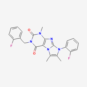 molecular formula C23H19F2N5O2 B2550583 3-(2-fluorobenzyl)-8-(2-fluorophenyl)-1,6,7-trimethyl-1H-imidazo[2,1-f]purine-2,4(3H,8H)-dione CAS No. 904372-67-4
