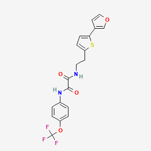 molecular formula C19H15F3N2O4S B2550584 N1-(2-(5-(furan-3-yl)thiophen-2-yl)ethyl)-N2-(4-(trifluoromethoxy)phenyl)oxalamide CAS No. 2034567-43-4