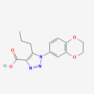 molecular formula C14H15N3O4 B2550585 1-(2,3-dihydro-1,4-benzodioxin-6-yl)-5-propyl-1H-1,2,3-triazole-4-carboxylic acid CAS No. 1096951-57-3