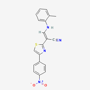 (E)-2-(4-(4-nitrophenyl)thiazol-2-yl)-3-(o-tolylamino)acrylonitrile