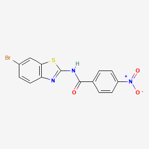molecular formula C14H8BrN3O3S B2550591 N-(6-bromo-1,3-benzothiazol-2-yl)-4-nitrobenzamide CAS No. 16628-59-4